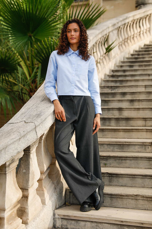 Chemise à coupe courte en coton bio - Alma - Huguet Paris