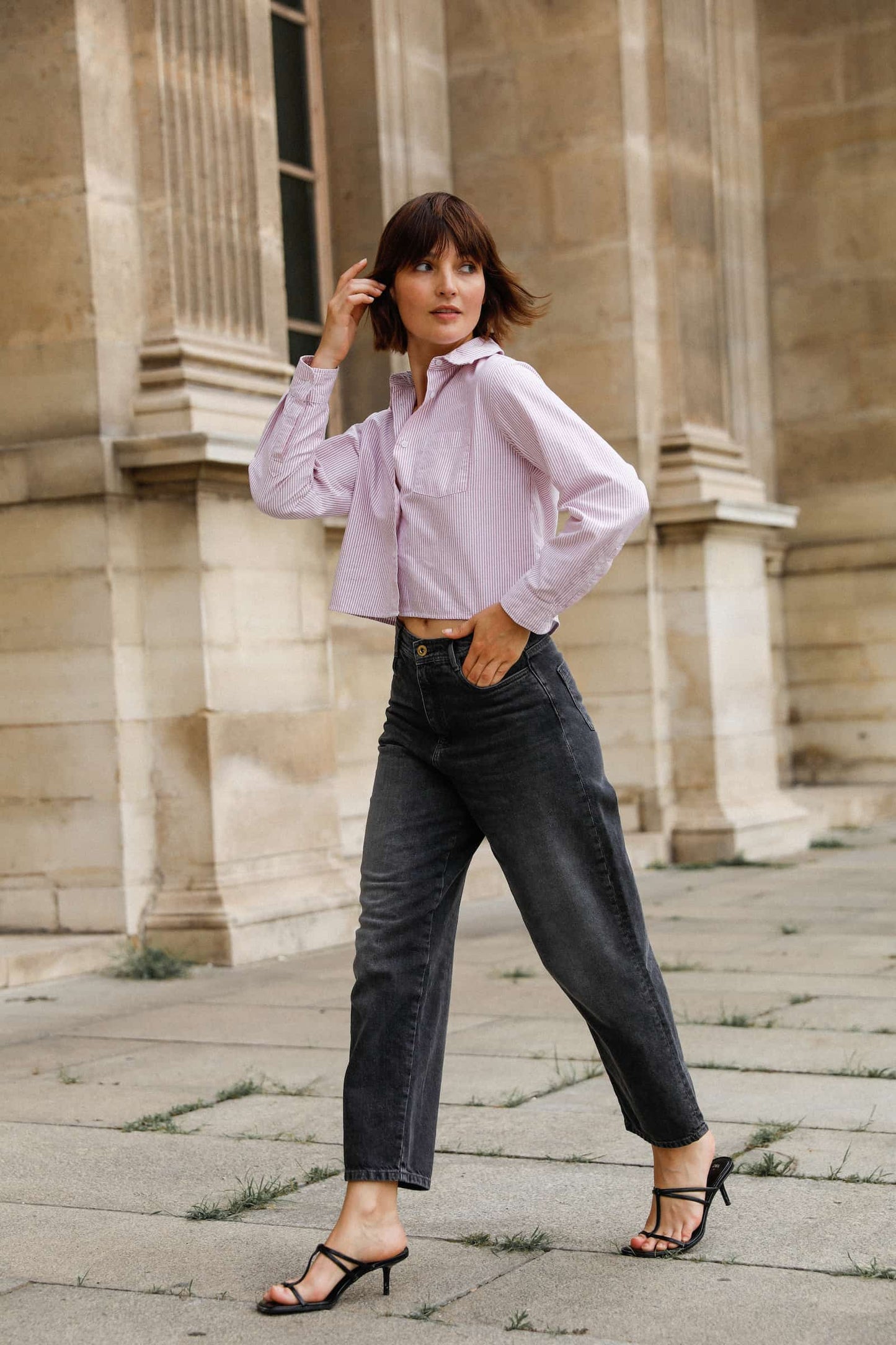 Chemise à coupe courte en coton bio - Alma - Huguet Paris