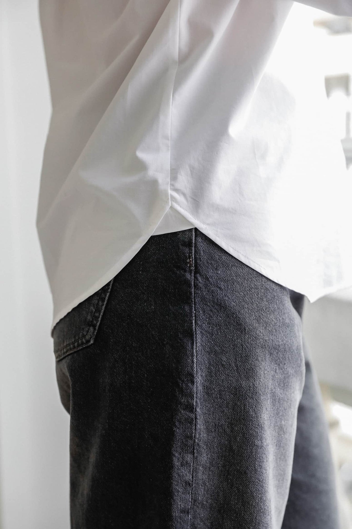 Chemise blanche coupe ample en popeline de coton bio - Emy - Huguet Paris