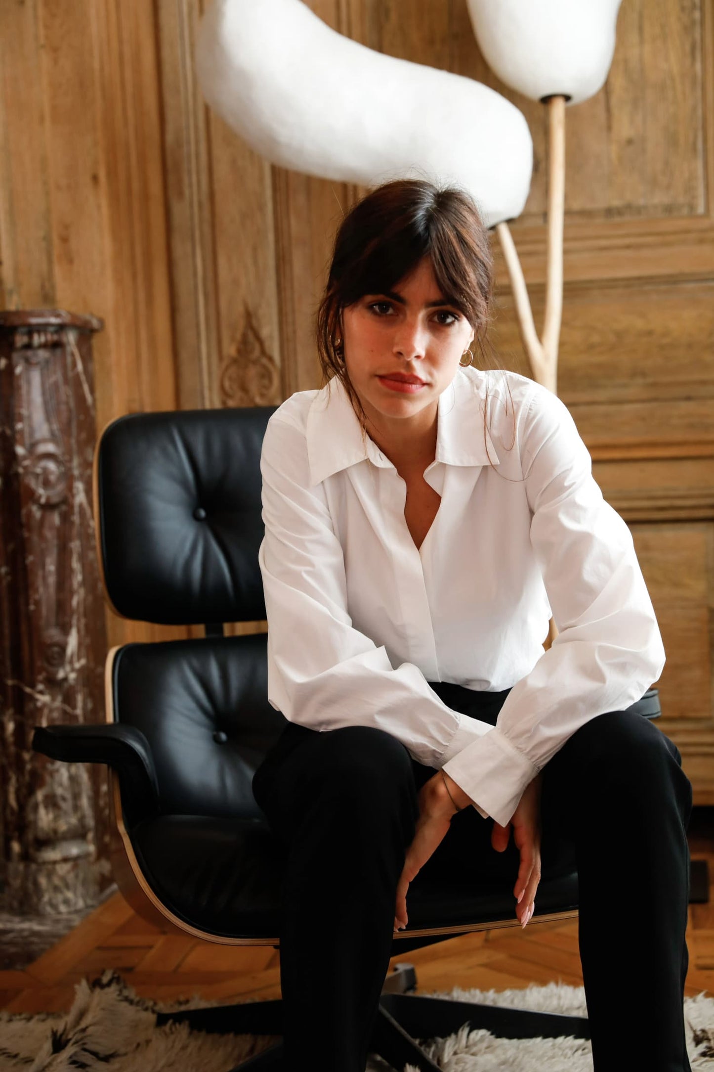 Chemise blanche en popeline de coton bio - Raphaëlle - Huguet Paris