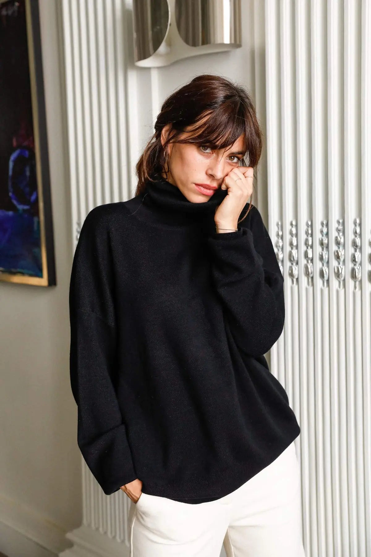 Pull col roulé laine mérinos extra fine