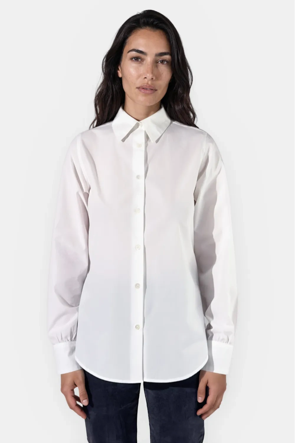 Chemise blanche en popeline de coton - Emy - Blanc