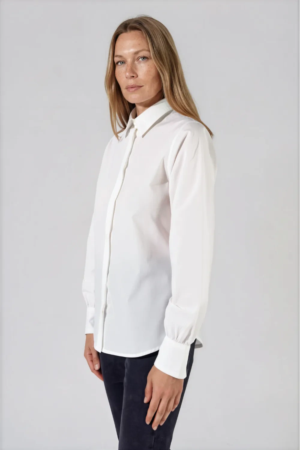 Chemise blanche en popeline de coton - Raphaëlle - Blanc