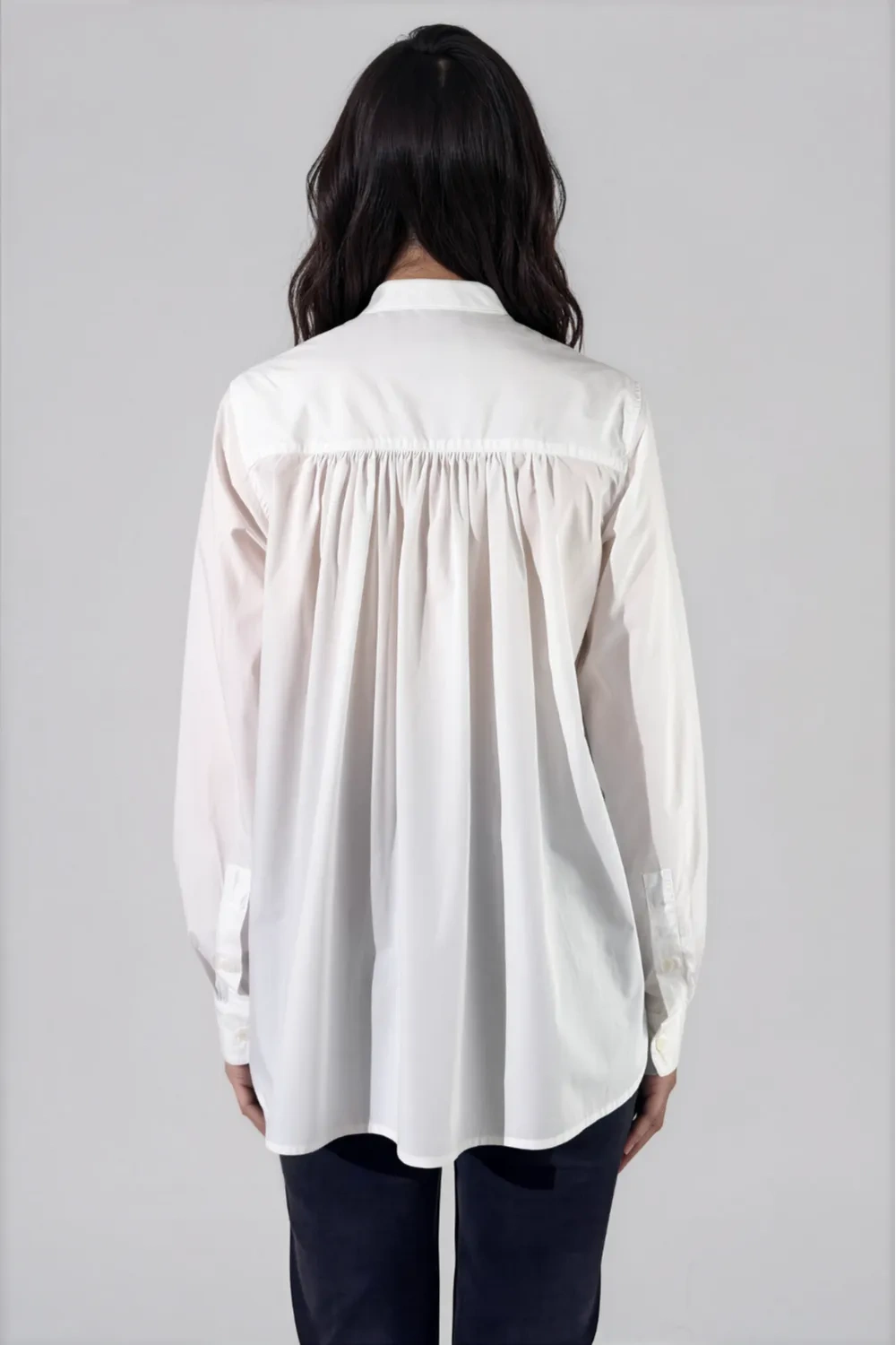 Chemise col officier en popeline de coton - Suzanne