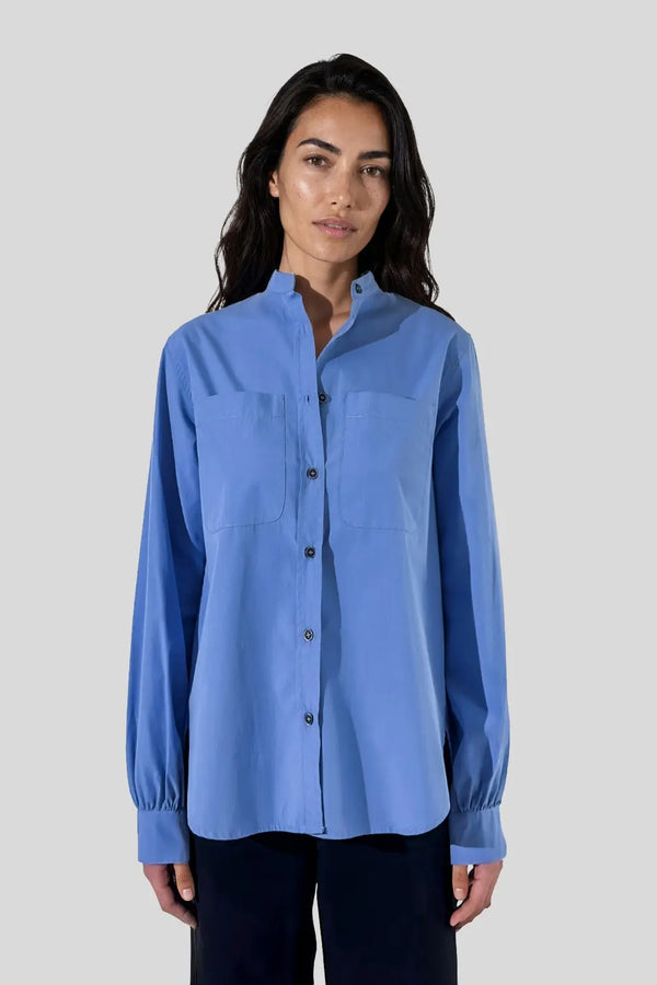 Chemise col officier en popeline de coton - Suzanne