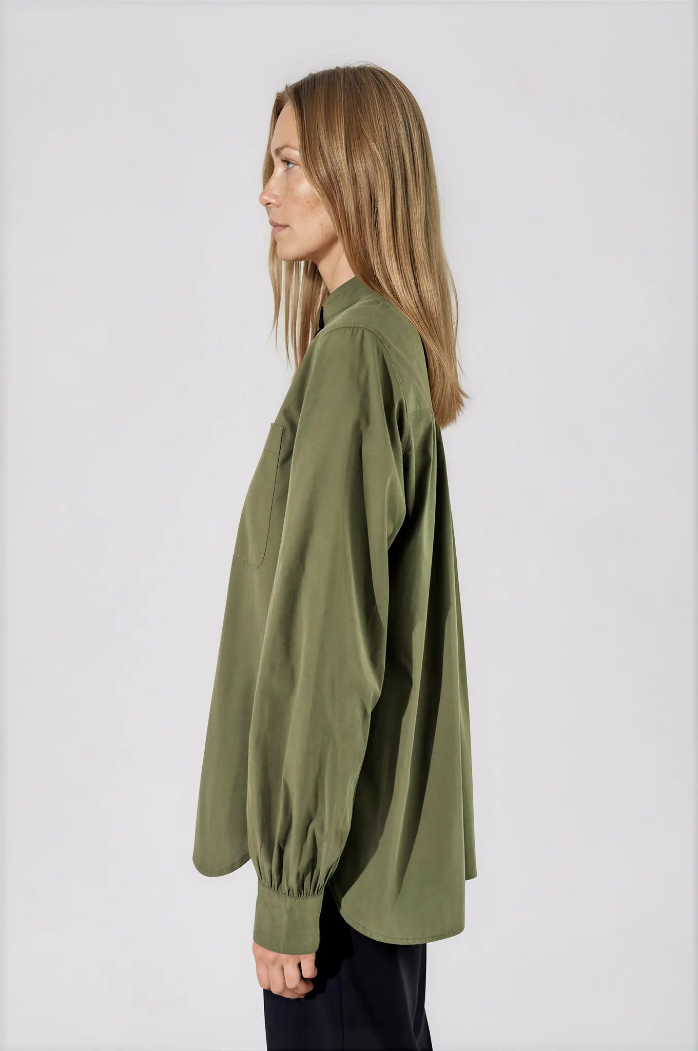 Chemise col officier en popeline de coton - Suzanne