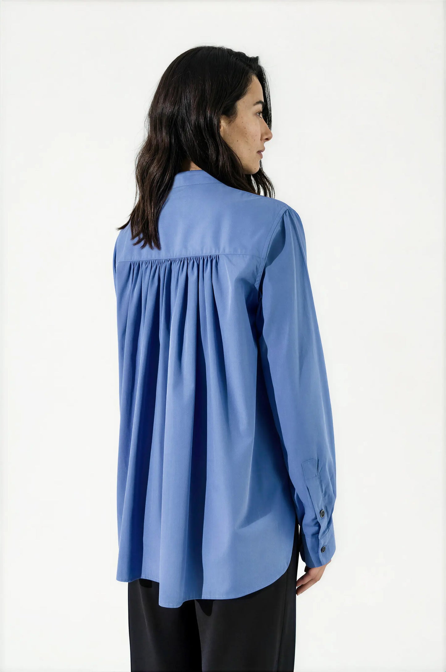 Chemise col officier en popeline de coton - Suzanne