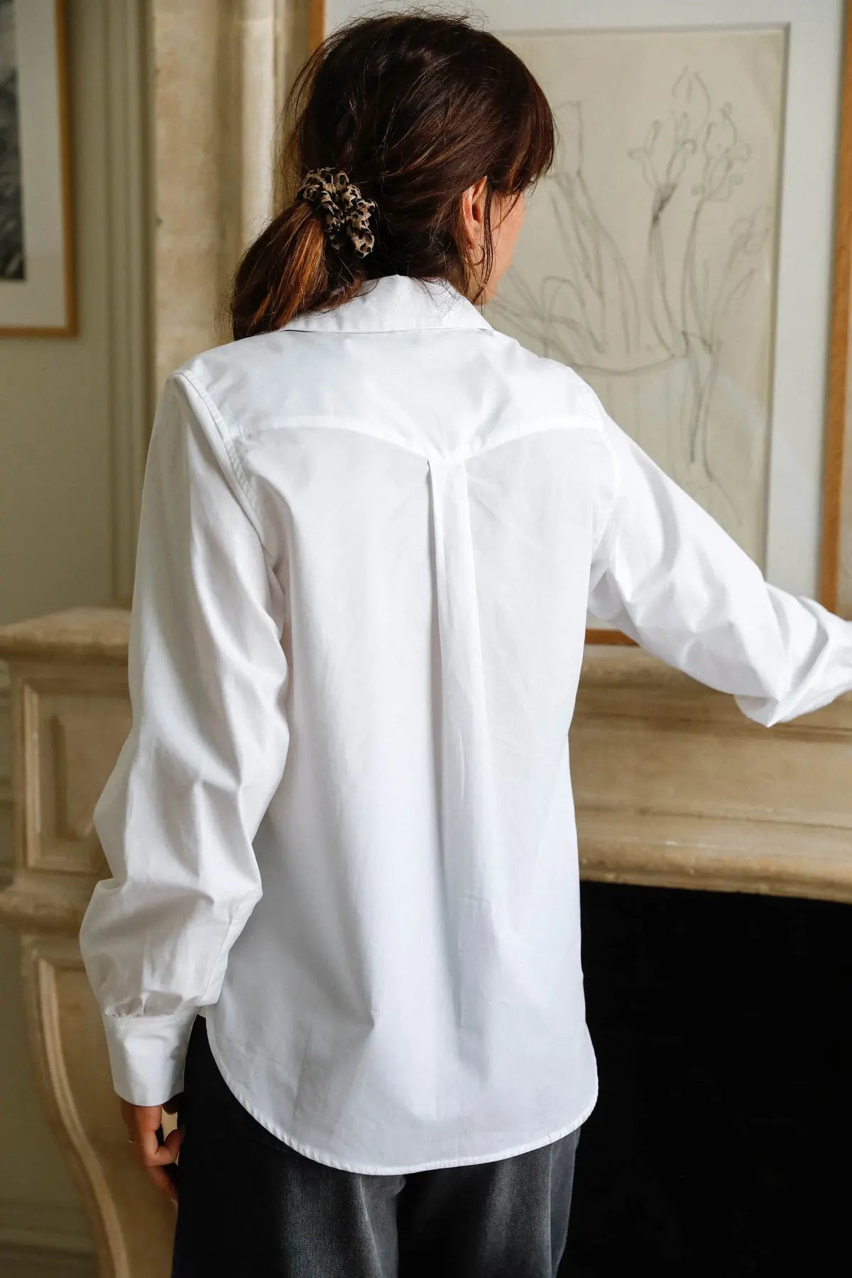 Chemise blanche coton bio vue de dos