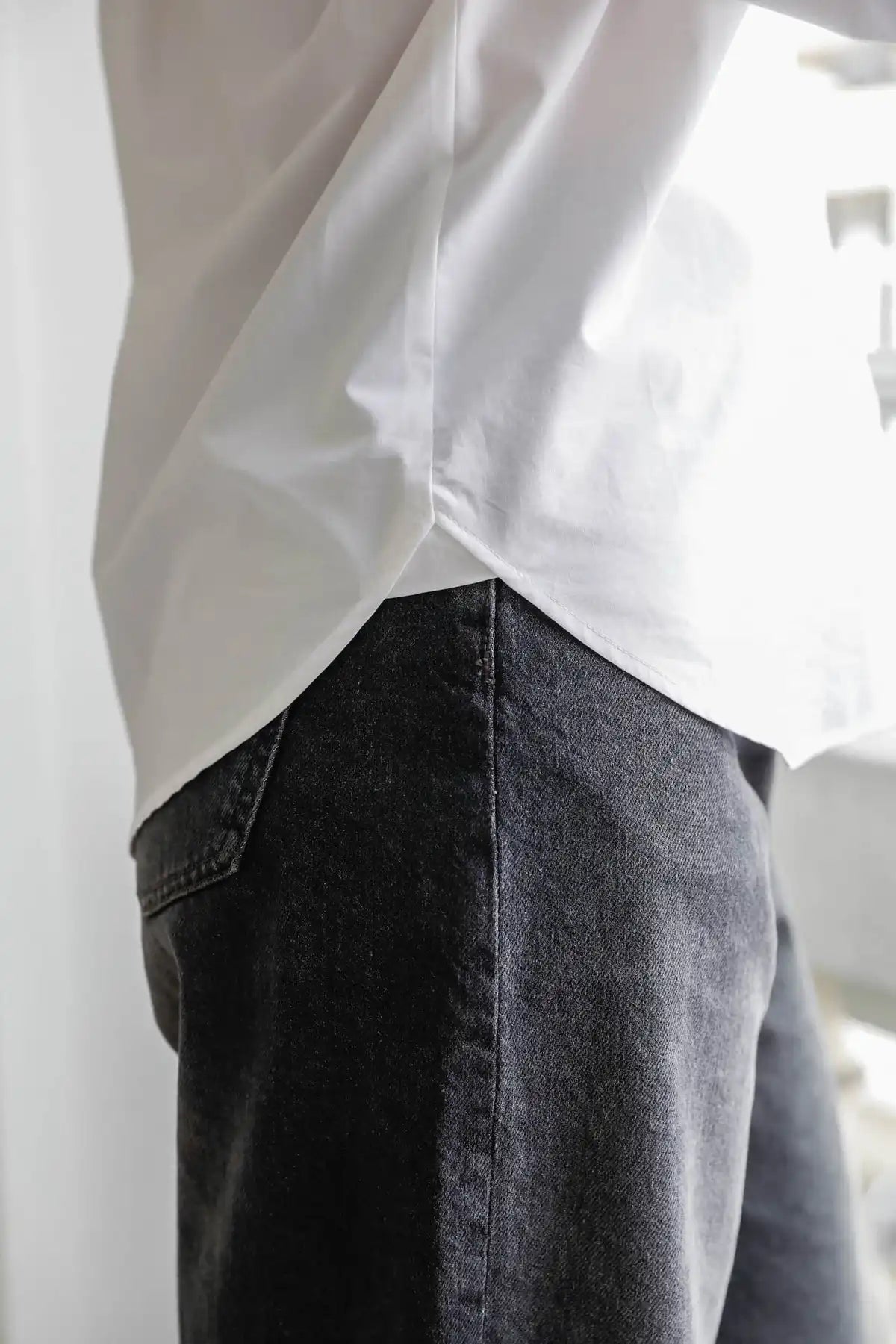 Chemise blanche coton bio zoom détail