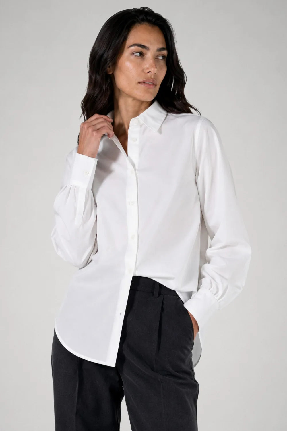 Emy white poplin shirt
