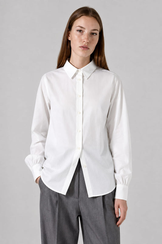 Chemise blanche en popeline de coton - Emy
