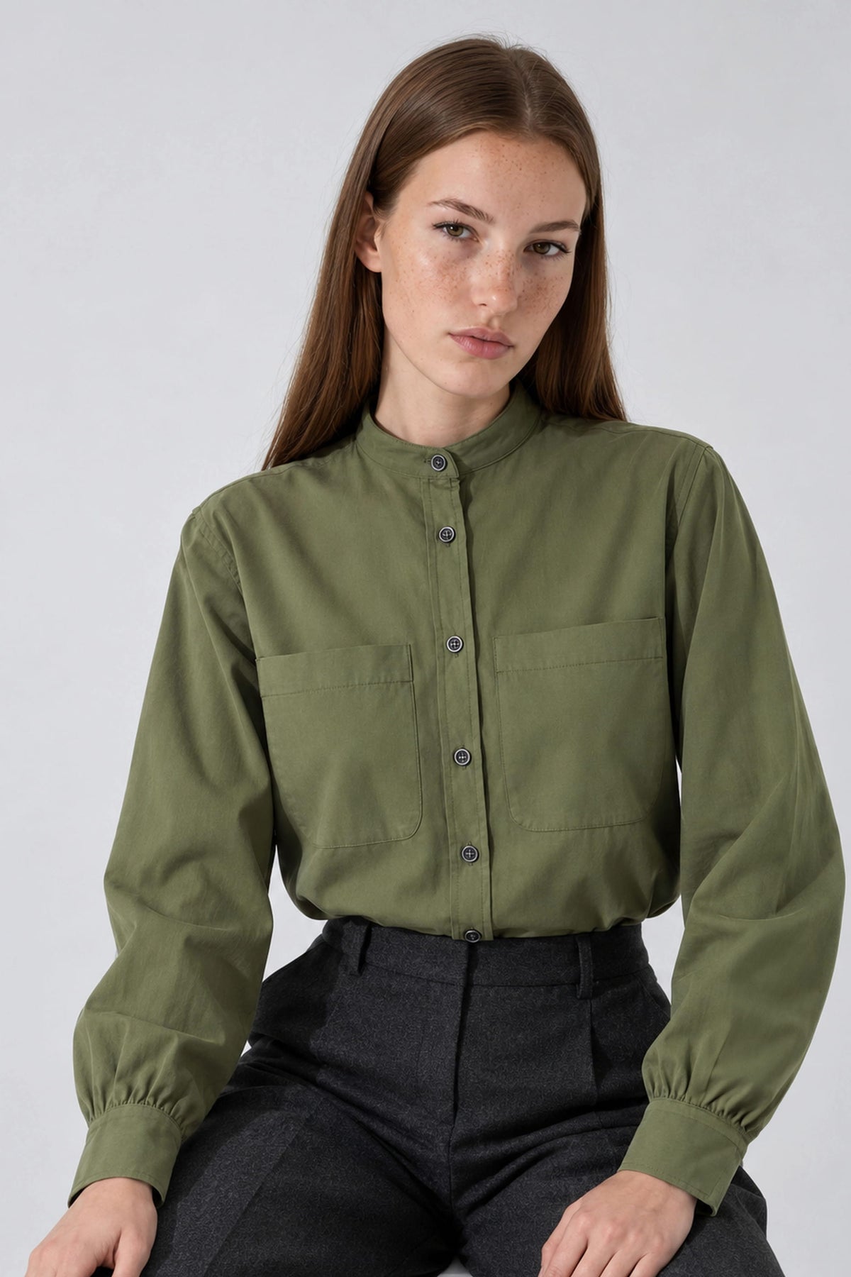 Suzanne officer collar shirt