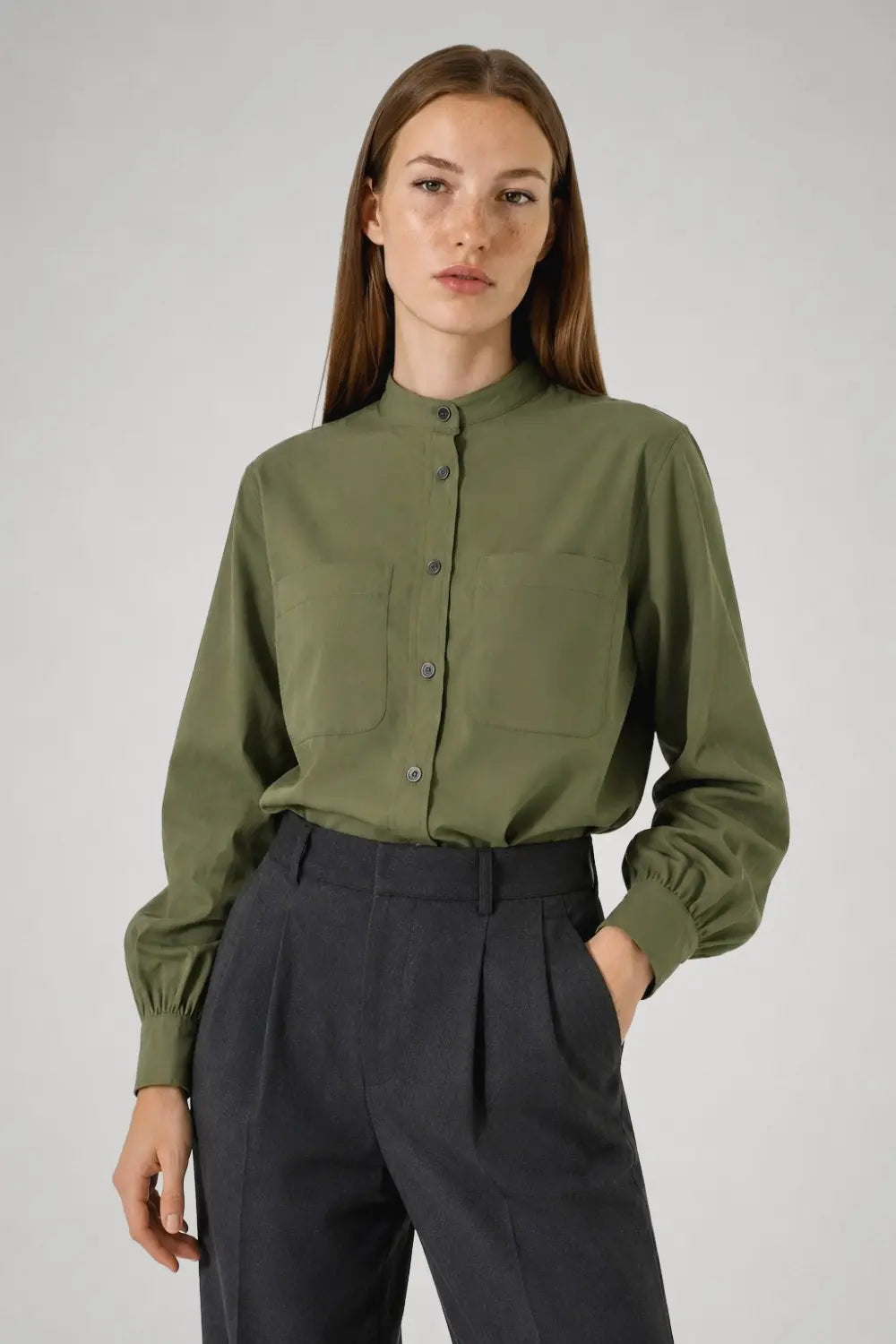 Suzanne officer collar shirt