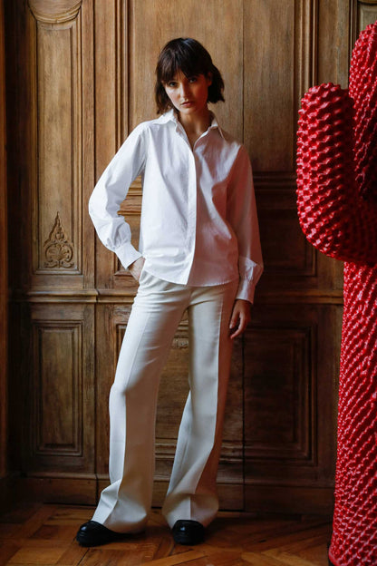 WHITE ORGANIC COTTON POPLIN SHIRT – RAPHAELLE