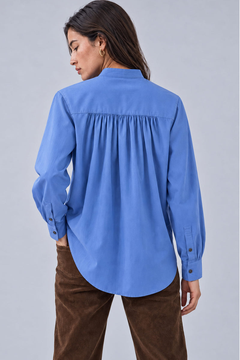 Chemise col officier en popeline de coton - Suzanne